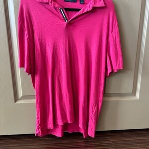 Perry Ellis Pink Polo Shirt L